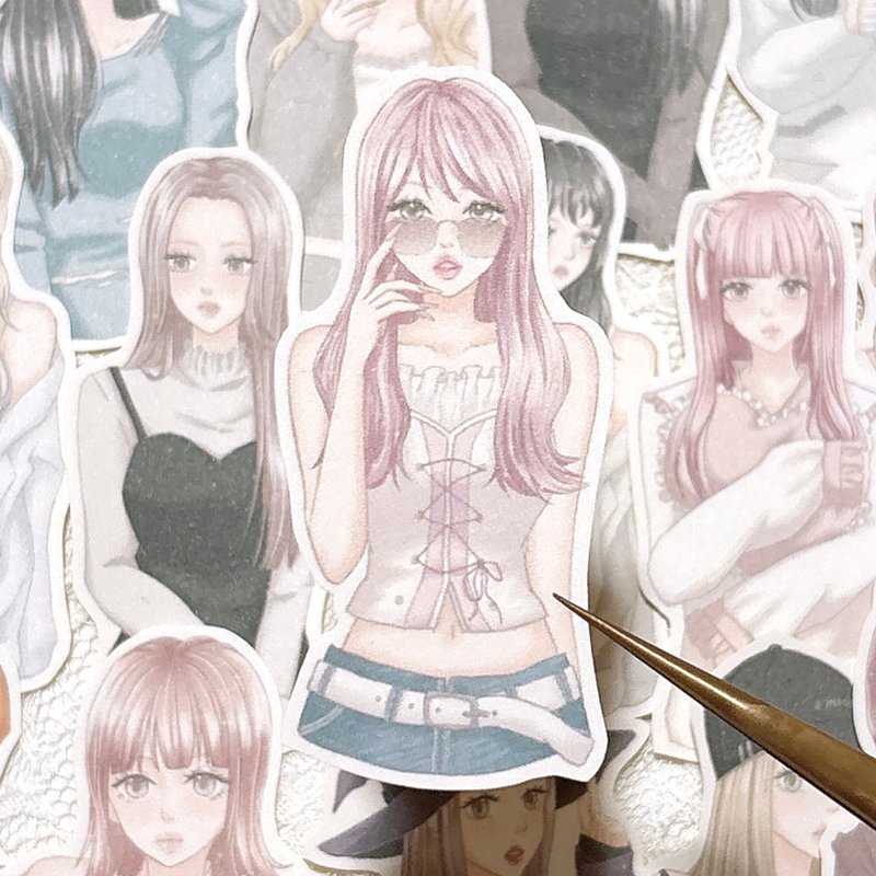 獨立式貼紙 -F03- - 貼紙 - 紙 多色