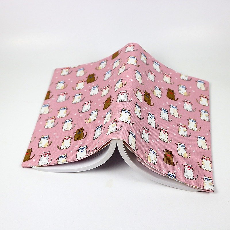 Mom manual cloth book cloth cloth clothing - glasses cat - Notebooks & Journals - Cotton & Hemp Pink
