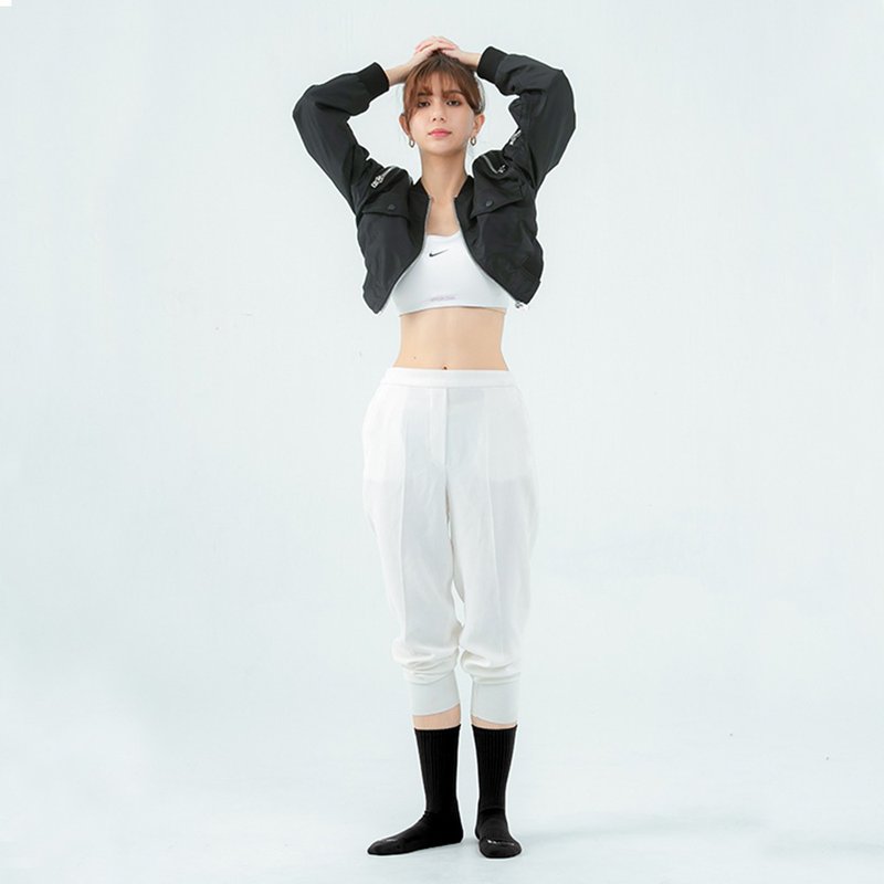 【FOOTER】極簡素色主義者襪-黑(女襪/M) - 襪子 - 棉．麻 黑色