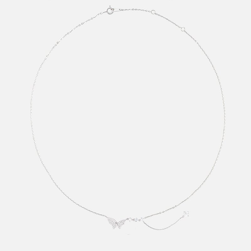 AMARA 蝶のきらめき モアッサナイトネックレス 誕生日 バレンタイン クリスマスギフト - ネックレス - その他の素材 