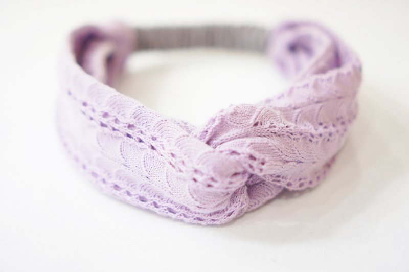 Knitting [flower window sill X Glory] lavender road hair band - Hair Accessories - Other Materials Purple