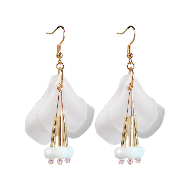 THE VINE / Flower Earrings — 006 - Earrings & Clip-ons - Acrylic White