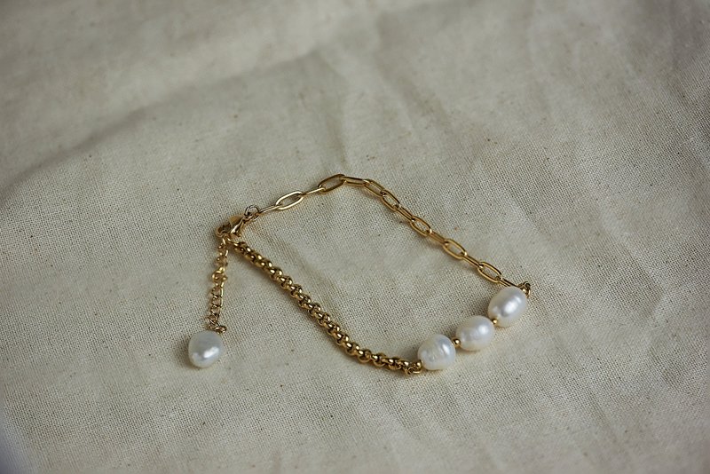 [New Product] Playful Pearl Bracelet・Sterling Silver Bracelet・Ready Stock - Bracelets - Sterling Silver Pink