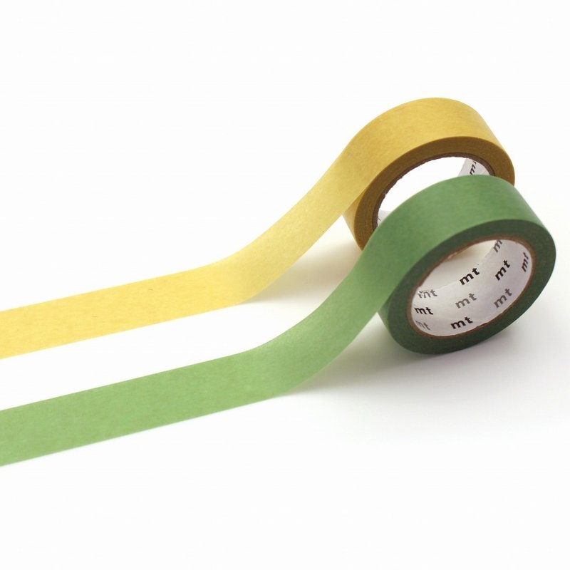 mt Upcycle Tape 咖啡濾紙 再生紙膠帶 / 淡檸檬×若綠(MT02UP05) - 紙膠帶/和紙/PET - 紙 多色