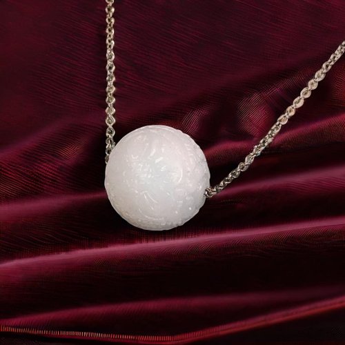瓔珞珠寶盒 E.L.Jewelry Box 冰糯綠翡翠雕花路路通 | 天然緬甸玉翡翠A貨
