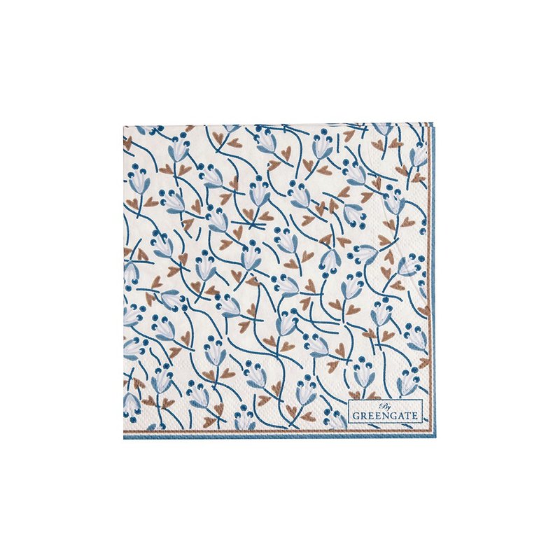 丹麥GreenGate Addison white 茶巾 / 桌巾 / 餐墊 /餐巾紙/共4款 - 桌布/桌巾/餐墊 - 棉．麻 藍色