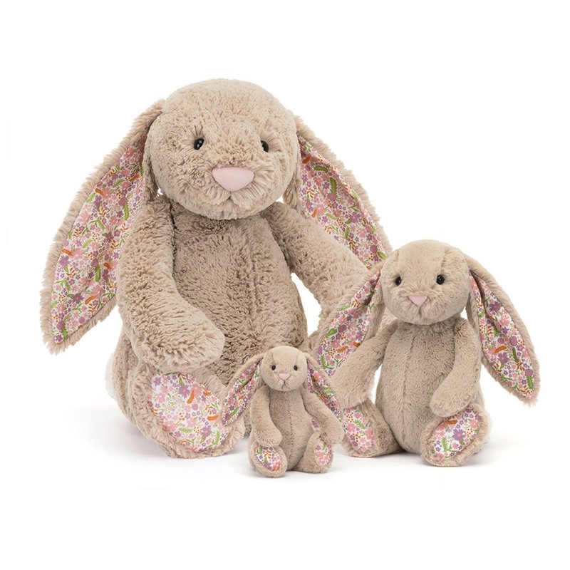 Blossom Beige Bunny Petal 碎花拿鐵灰兔 Petal 51cm - 公仔/玩偶 - 聚酯纖維 灰色