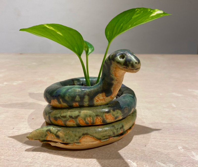 New Year Activities | Spring Snake Welcomes the New Year - Hand-kneaded pottery snake basin | Plants, bamboos and stones | Dadaocheng | DIY - งานเซรามิก/แก้ว - ดินเผา 