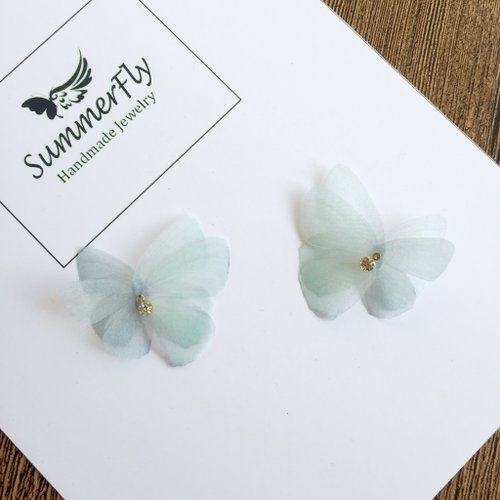 [❤️任意の二つの10％！エルフの耳]❤️❤️❤️小さな新鮮なシルクの蝶のイヤリング