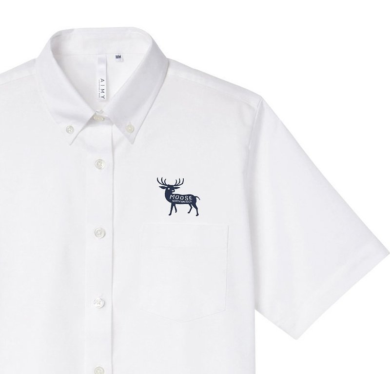 moose Oxford shirt WomanS~WomanL [order product] - เสื้อเชิ้ตผู้หญิง - ผ้าฝ้าย/ผ้าลินิน ขาว