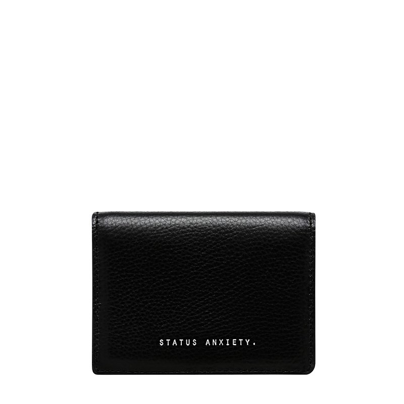 STATUS ANXIETY -  Easy does it leather card holder wallet - black - ที่เก็บนามบัตร - หนังแท้ สีดำ