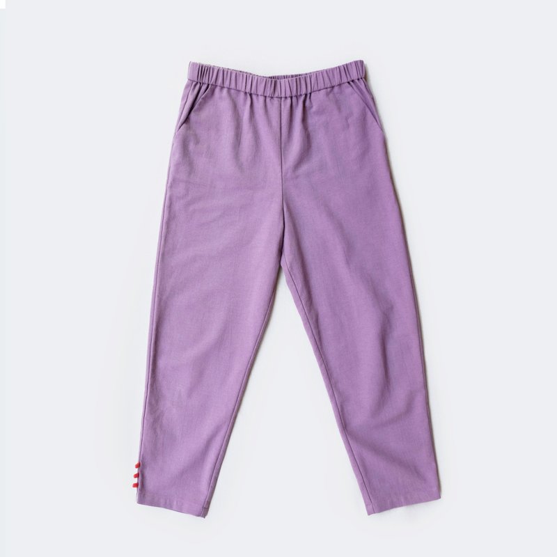 Cotton and Linen trousers – purple lotus root - Women's Pants - Cotton & Hemp Purple