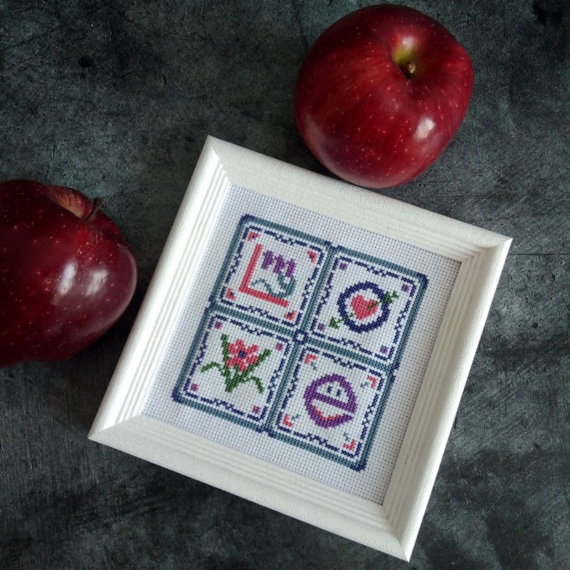 Cross stitch pattern My love, simple cross stitch pattern PDF - 其他數位商品 - 其他材質 