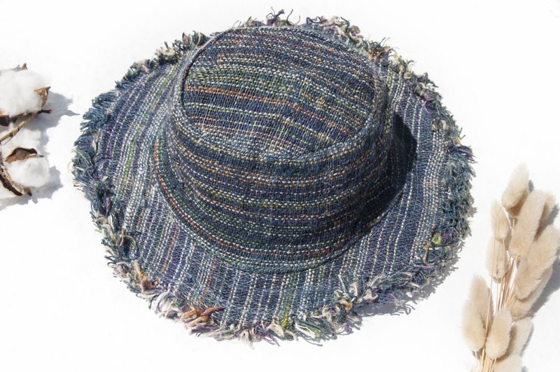 Hand-woven cotton Linen cap / knit cap / hat / straw hat / straw hat / cap mountaineering - iridescent sky - หมวก - ผ้าฝ้าย/ผ้าลินิน หลากหลายสี