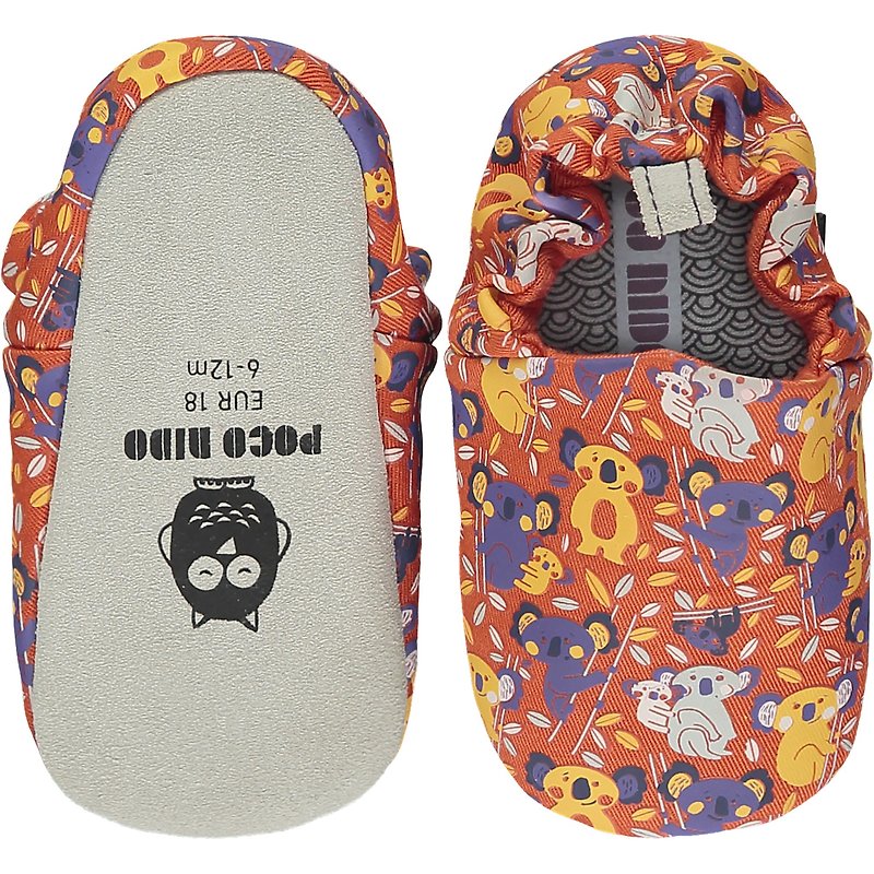 Poco Nido (英國) 嬰兒 BB鞋 學行/學步鞋仔 -  澳洲樹熊 橙色 - 嬰兒鞋 - 棉．麻 