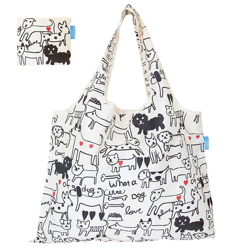日本 Prairie Dog 設計包/環保袋/購物袋/手提袋 - 黑白狗狗 - 側背包/斜背包 - 其他材質 多色