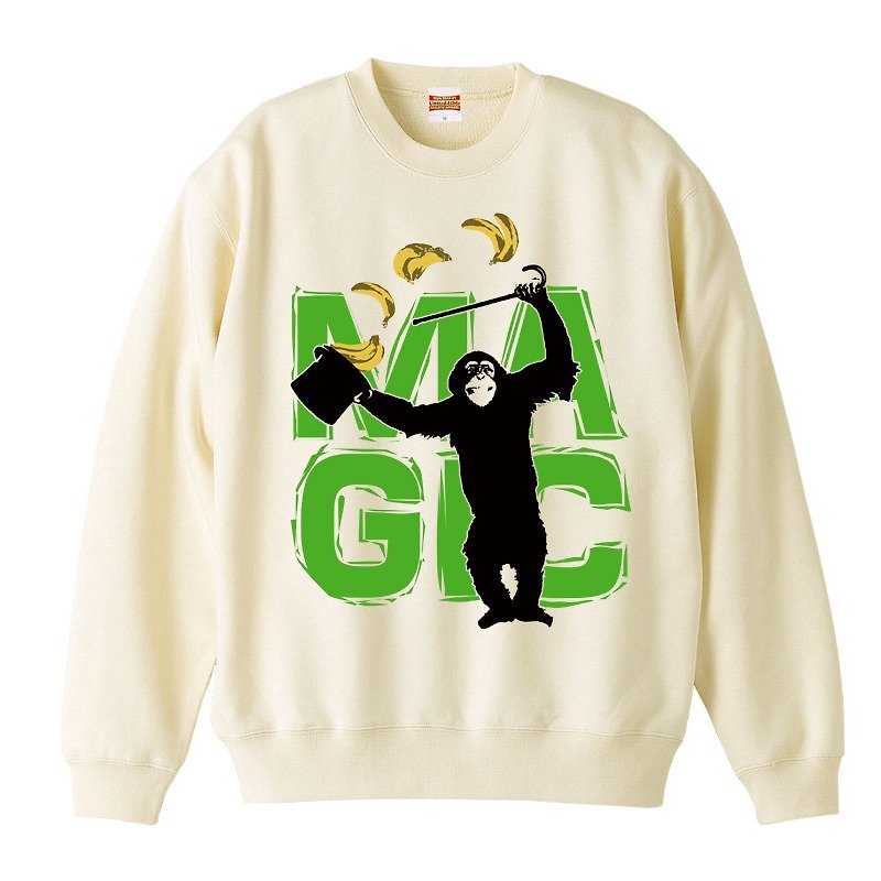 [Sweatshirt] MAGIC (Green) - เสื้อยืดผู้ชาย - ผ้าฝ้าย/ผ้าลินิน ขาว
