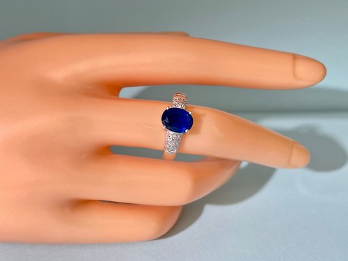Athena珍珠設計 天然 藍寶石 純銀 滿鑲 戒指