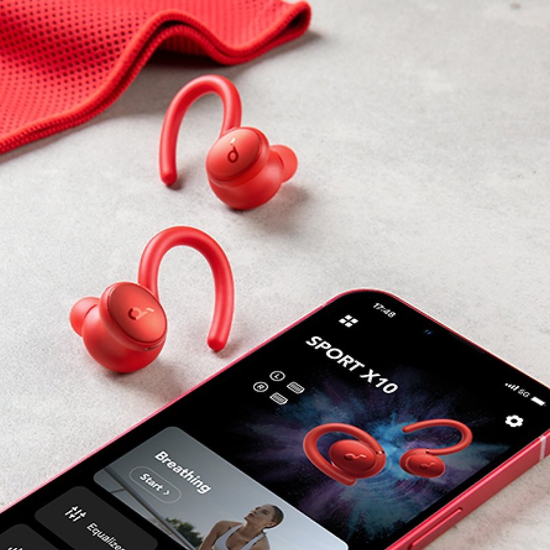 soundcore Sport X10 Earhook Sports Bluetooth Headphones Extreme Zero Pressure Power Boost - Headphones & Earbuds - Plastic Black