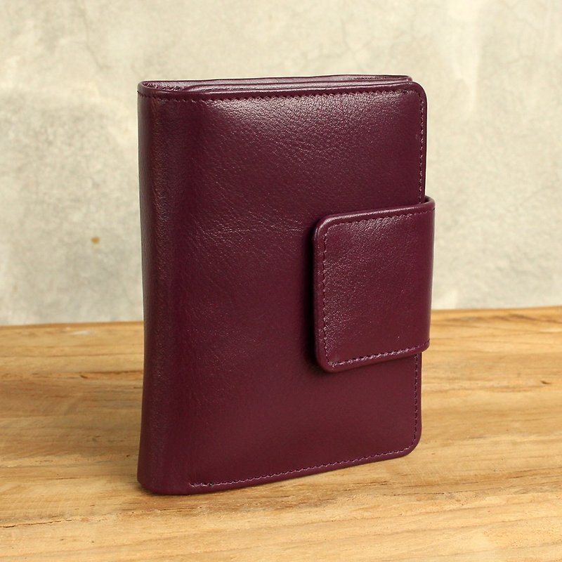 Wallet - Tri Fold - Purple / Kyoho Grapes color / Leather Wallet / Small Wallet - 銀包 - 真皮 
