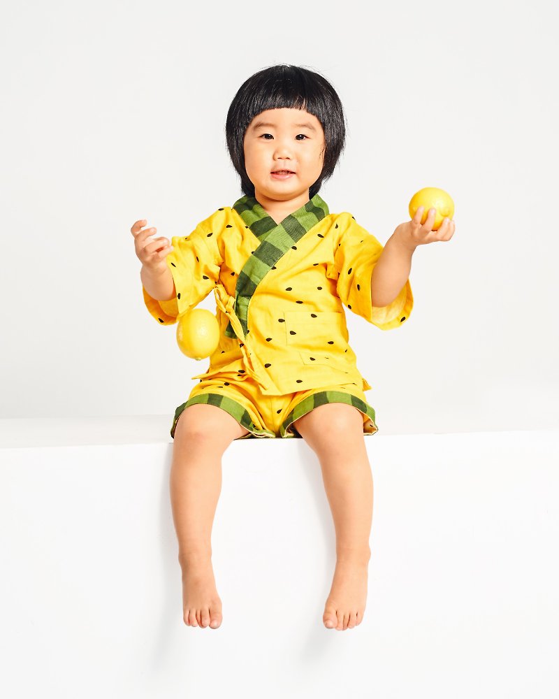 Watermelon Jinbei - Tops & T-Shirts - Cotton & Hemp Yellow