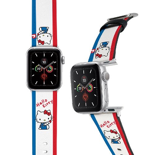 i-Smart SANRIO-Apple Watch-皮革錶帶-條紋HELLO KITTY