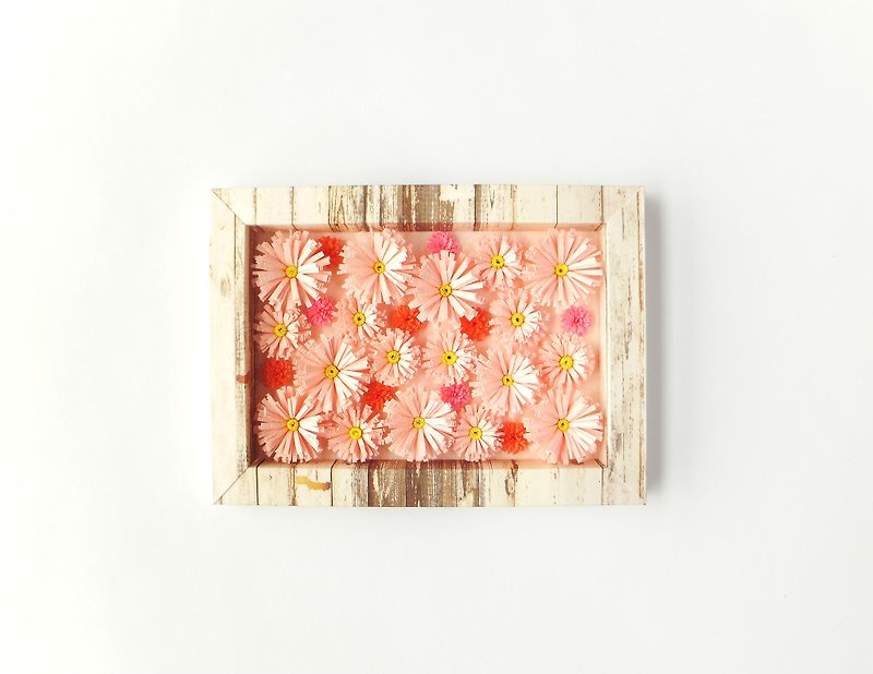 手作捲紙裝飾相框-純潔天真的幸福 雛菊擺飾 - 裝飾/擺設  - 紙 粉紅色