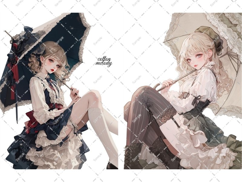 original sticker no.6342 人物ステッカー オリジナルステッカー 人物ステッカー 女の子ステッカー オリジナル人物ステッカー - 貼紙 - 紙 