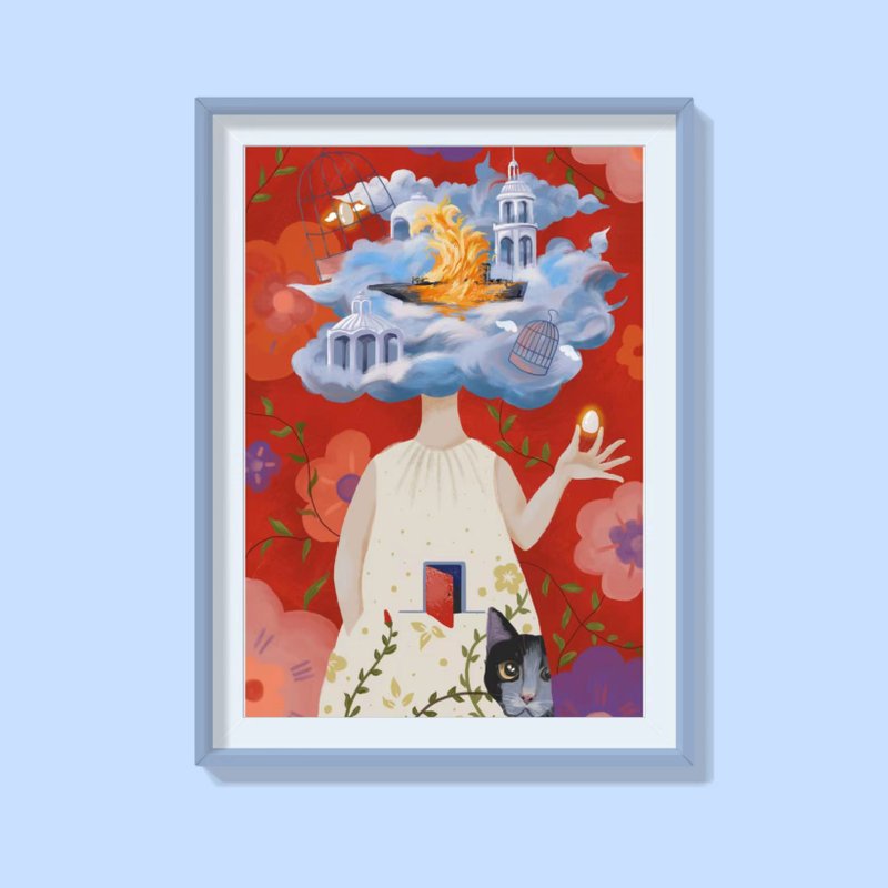 原創插畫 重生自由 8K藝術微噴裝飾畫 - 電子似顏繪/繪畫/插畫 - 紙 