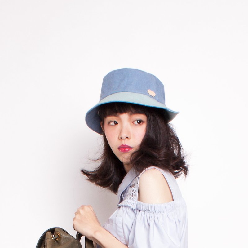 JOJA│[限量] 寧靜藍 x 湖水綠 S-M可調式/單面漁夫帽 - 帽子 - 棉．麻 多色