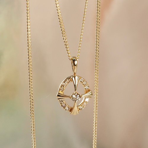 IRIZA Jewellery 18K金圓形鑽石十字架項鏈18K Gold The Round Diamond Cross Neck