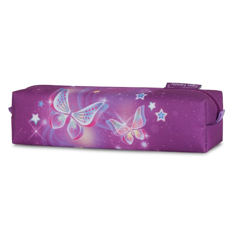 Tiger Family Little Noble Cute Simple Pencil Box - Starry Butterflies - Pencil Cases - Waterproof Material Purple