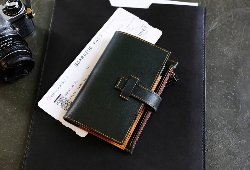 Multifunctional zipper coin pocket passport holder - ที่เก็บพาสปอร์ต - หนังแท้ 