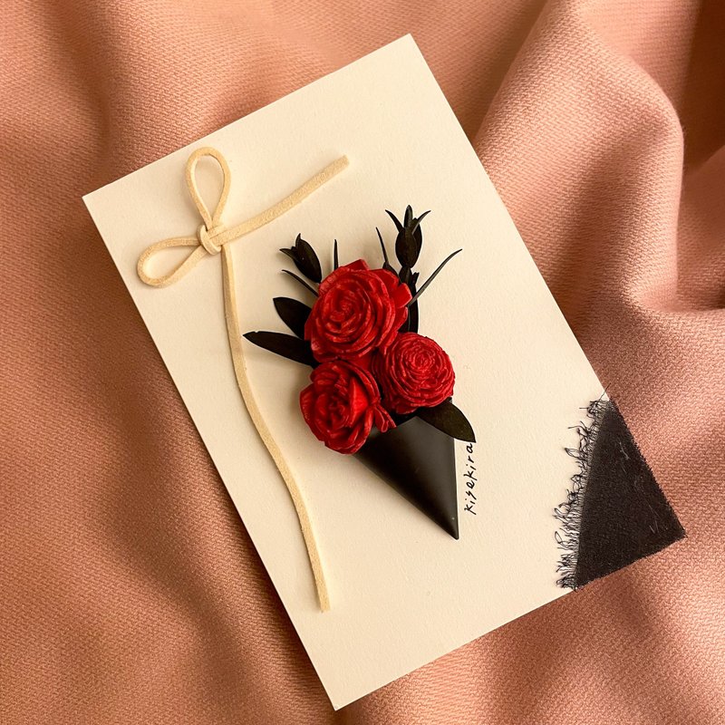 Thora Rose Bouquet Card - การ์ด/โปสการ์ด - พืช/ดอกไม้ หลากหลายสี