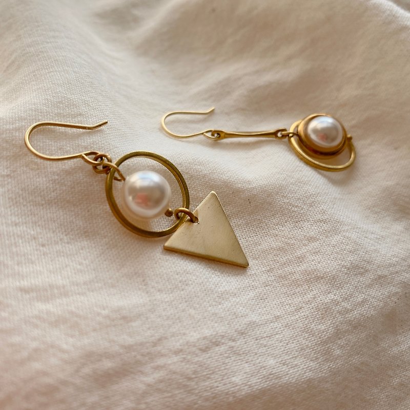 Candy white-Brass earrings - Earrings & Clip-ons - Copper & Brass Multicolor