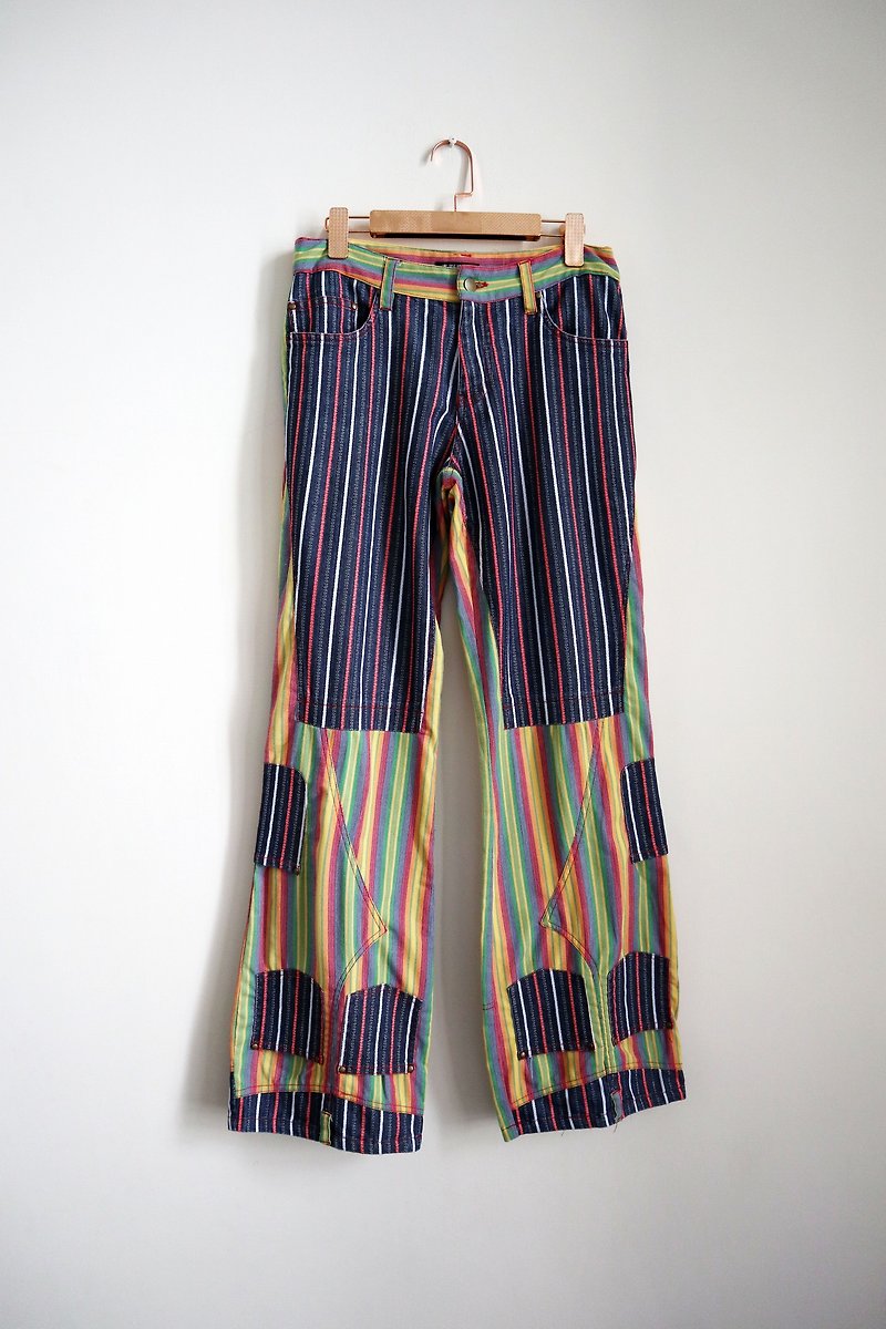 Pumpkin Vintage. Vintage collage trousers - กางเกงขายาว - ผ้าฝ้าย/ผ้าลินิน 