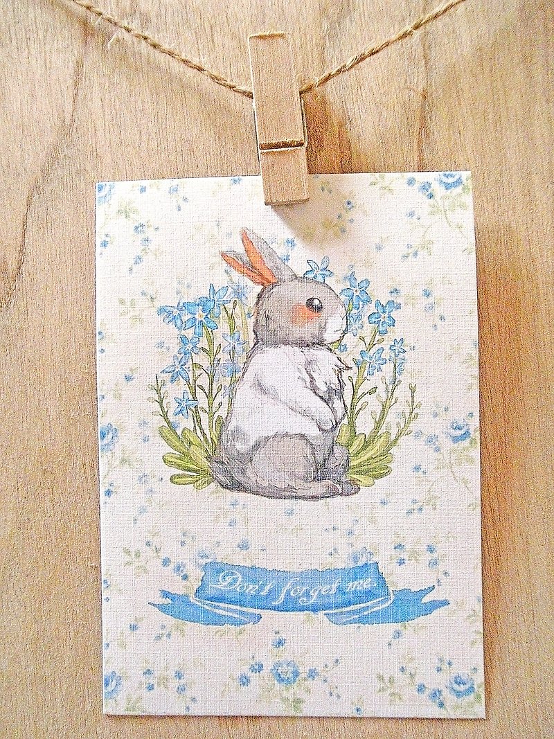 ウサギ/片面はがきはがきを作った忘れて、私に花を忘れてはいけません - カード・はがき - 紙 