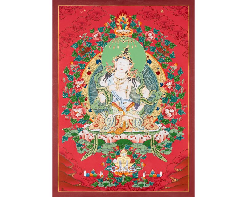 傳統多傑桑巴唐卡 - 純淨的象徵 - 壁貼/牆壁裝飾 - 其他材質 多色