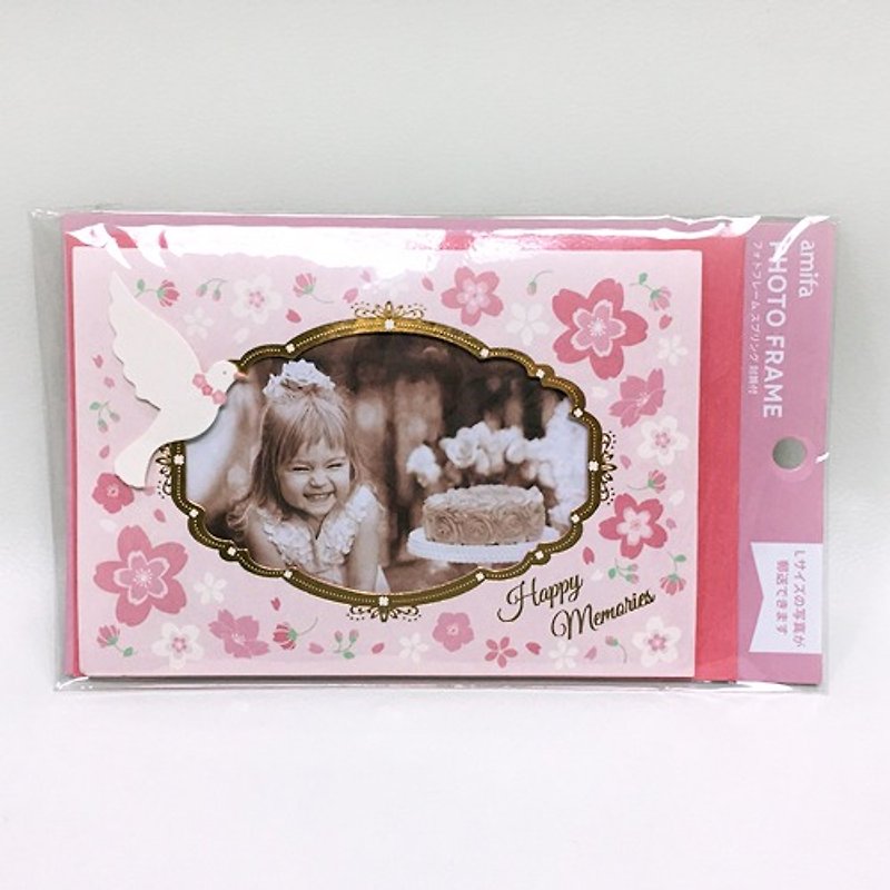 amifa photo frame card + envelope【Sakura (34714)】 - อัลบั้มรูป - กระดาษ สึชมพู
