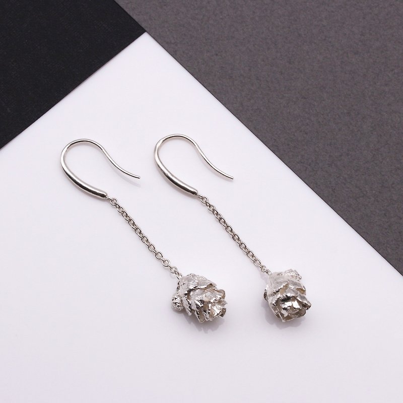 Pinecone Fruit Silver Earring - Nature Plant - ต่างหู - เงินแท้ สีเงิน