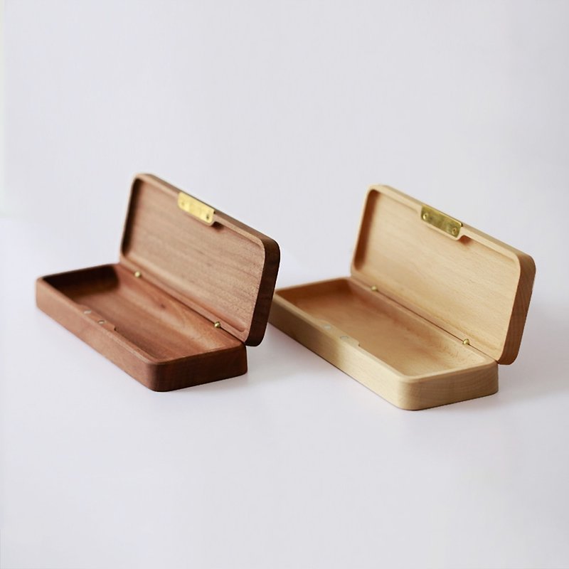 グッディバッグ木製ペンボックス複式簿記（色選択/フリーレタリング）ホームオフィススモールギフトバッグ - ペンケース・筆箱 - 木製 ブラウン