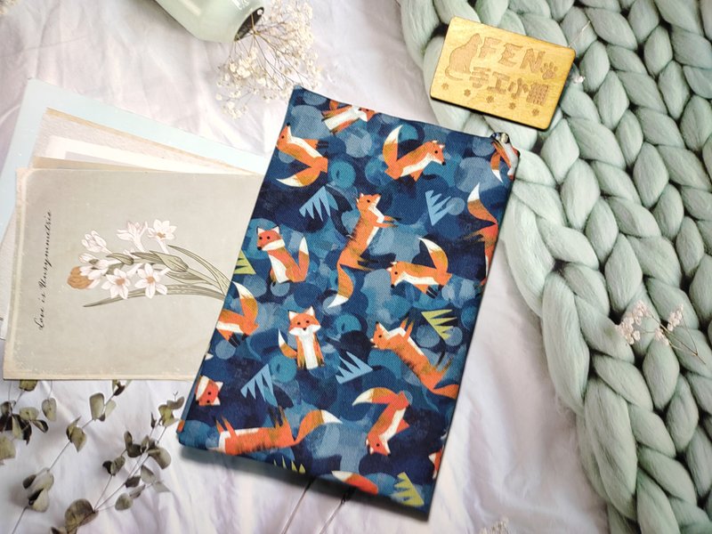 Animal series-American limited edition thin cotton fabric forest geometric fox style cloth book jacket-cloth book cover A5/25K - Book Covers - Cotton & Hemp 