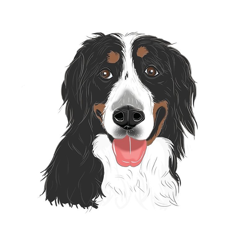 Customized pet portrait Digital drawing pet illustration Customized custom gift - Posters - Other Materials 