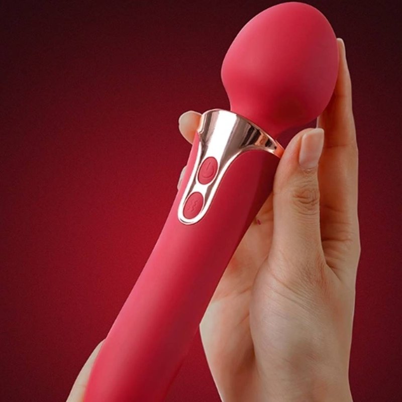 GALAKU 權杖 前震後插AV按摩棒 情趣用品 自慰器 電動按摩棒 震動 - 情趣用品 - 矽膠 紅色
