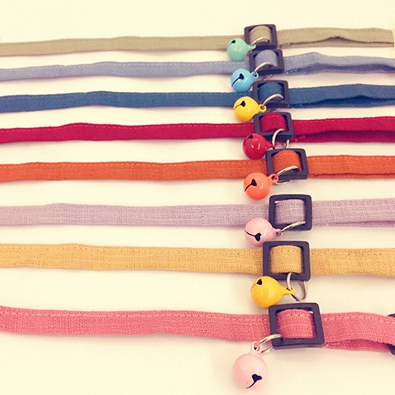 9 colors cat mini dog small dog plain decorative collar - Collars & Leashes - Cotton & Hemp Multicolor