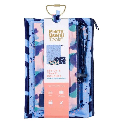 英國True Utility多功能工具 【Gentlemen's Hardware】多用途旅行收納袋3件組-繽紛潑墨