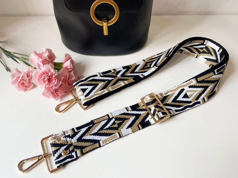 2 inch wide version straps cotton woven straps backpack straps can be adjusted and can be replaced with printed straps - กระเป๋าแมสเซนเจอร์ - ผ้าฝ้าย/ผ้าลินิน สีนำ้ตาล