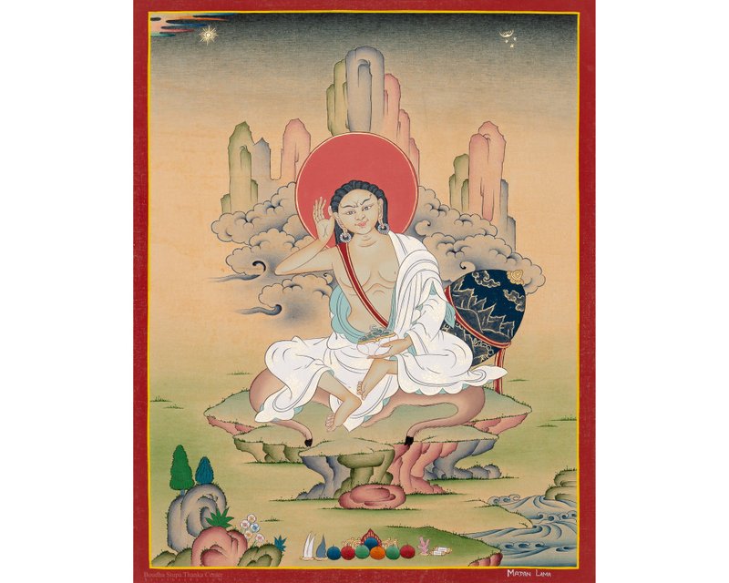 手繪米拉日巴唐卡畫 - 壁貼/牆壁裝飾 - 其他材質 多色