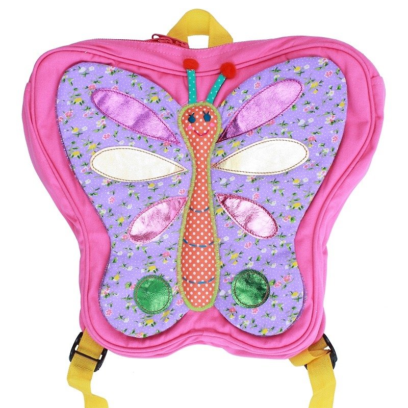 Ginger kids Pink Q Butterfly Backpack - กระเป๋าสะพาย - ผ้าฝ้าย/ผ้าลินิน หลากหลายสี
