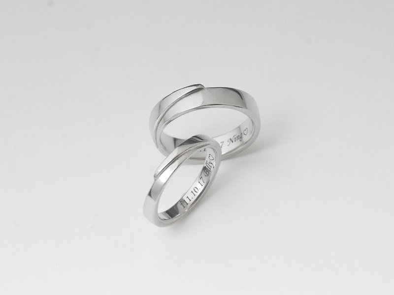 【刻字】擁抱 | 情侶對戒 純銀戒指 925純銀 手作銀飾 情人禮物 - 對戒 - 純銀 銀色